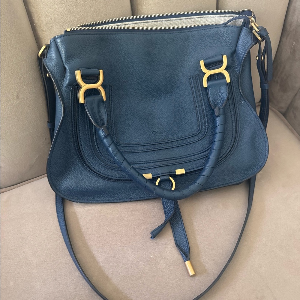 Chic Navy Blue Designer Handbag